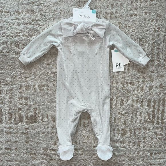 Petit Lem Velour Sleeper & Headband Set - Picture 1 of 6